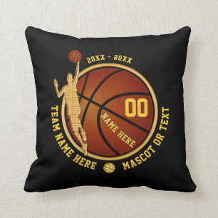 Coussin Noir et cadeaux supérieurs de nuit de basket-ball