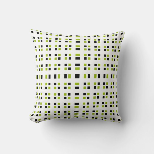 Coussin noir et Chartreuse élégant de carrés (Recto)