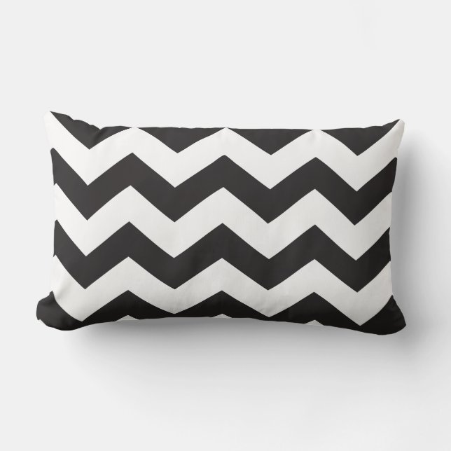 Coussin noir et du blanc | du zigzag | (Recto)