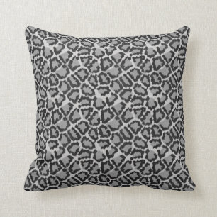 Coussin noir et gris frais de motif d'empreinte de