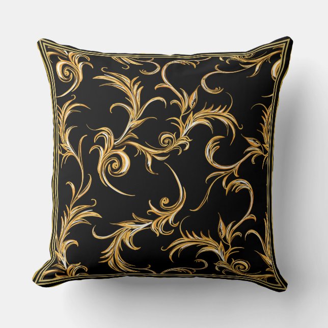 Coussin Noir et or (Recto)