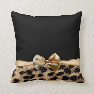 Coussin Noir et poster de animal de guépard de léopard