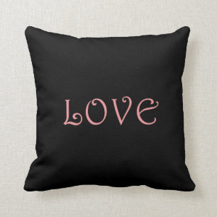Coussin noir et rose d'amour