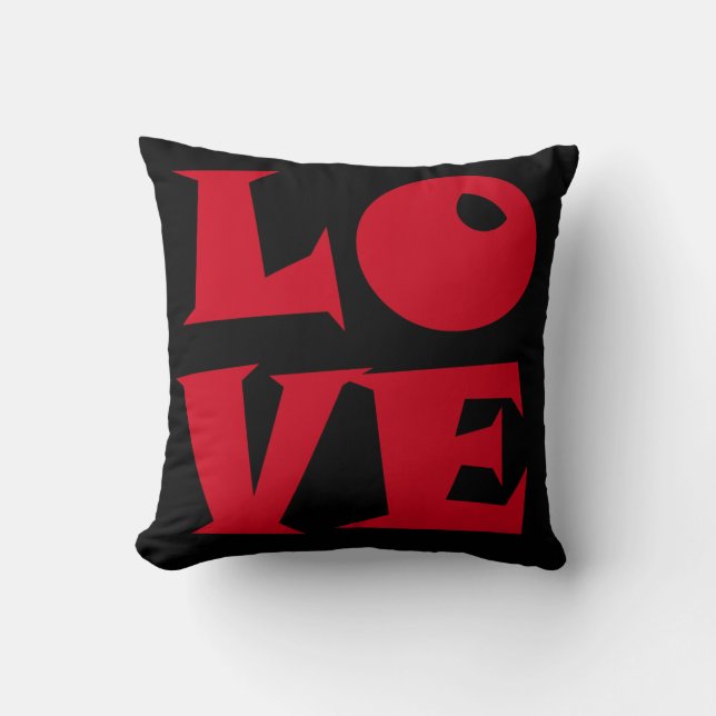 Coussin noir et rouge dans un style moderne avec l (Recto)