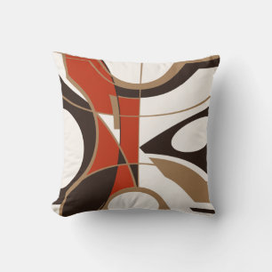 Coussin Noir foncé Tan blanc blanc cassé Art moderne Abstr