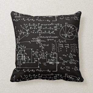 Coussin Noir Geeky de mathématiques de maths