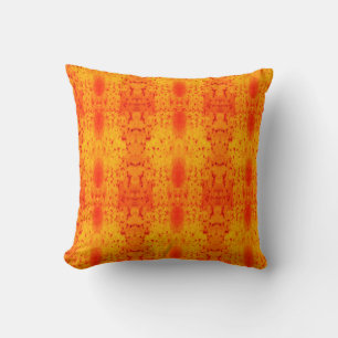 Coussin Noir, jaune orange foncé