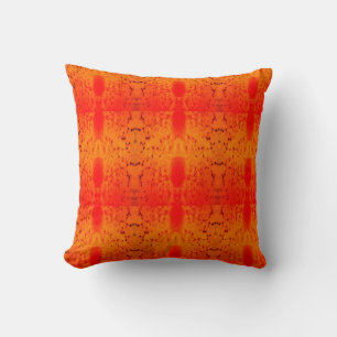 Coussin Noir, jaune orange foncé
