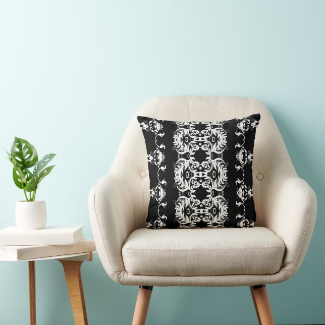 Coussin noir luxueux avec ornement (Chaise)