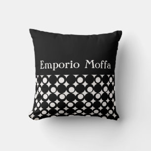 Coussin Noir Mod Ball Design @ Emporio Moffa avec texte