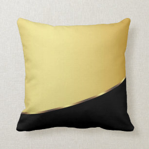 Coussin Noir moderne élégant en métal d'or