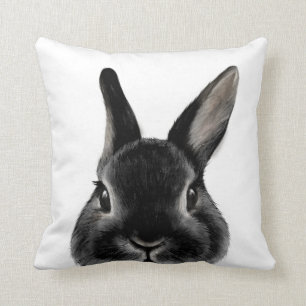 Coussin Noir nain de lapin de Netherland, original par le