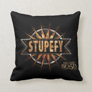 Coussin Noir & Or Stupefy Spell Graphisme