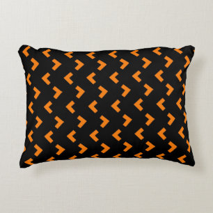 Coussin noir orange d'accent de motif