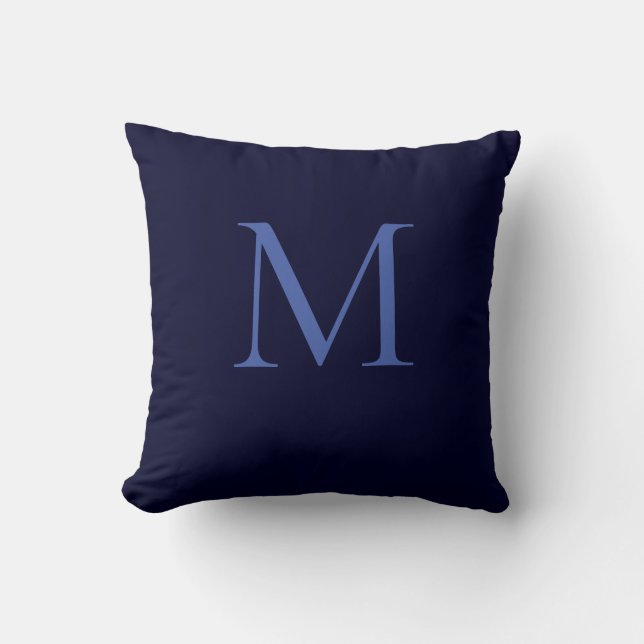 Coussin Noir Rocher Bleu profond Classique Unique Monogram (Recto)