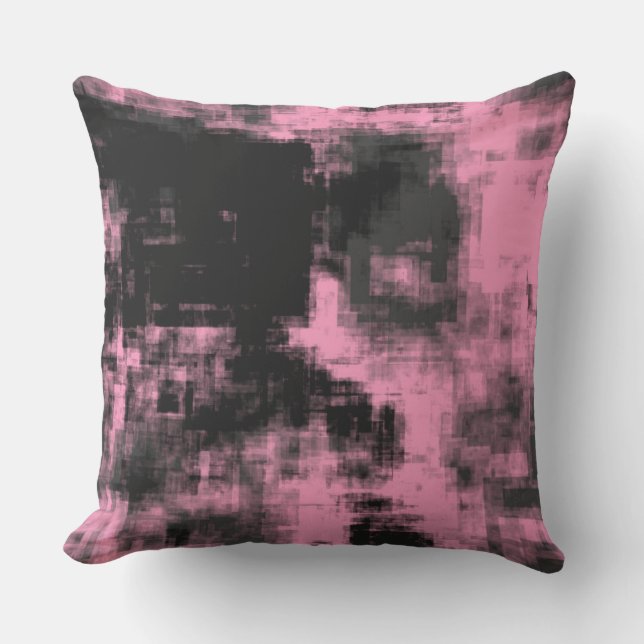 Coussin Noir rose et gris (Recto)