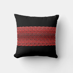 Coussin Noir Rouge Blanc Élégant