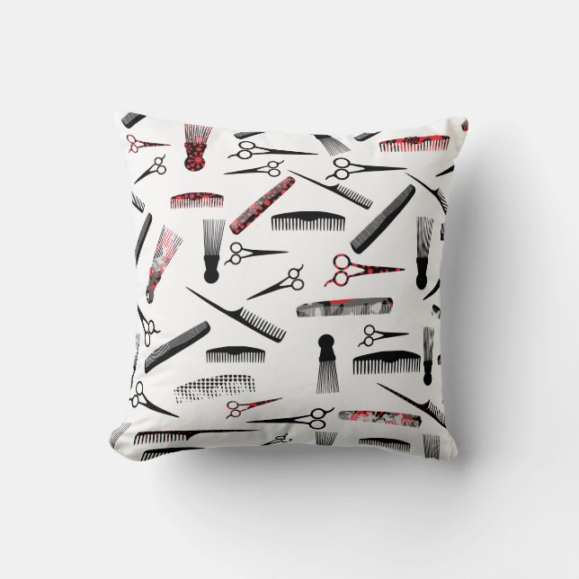 Coussin Noir rouge de cheveux naturels (Recto)