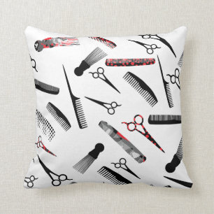 Coussin Noir rouge de cheveux naturels