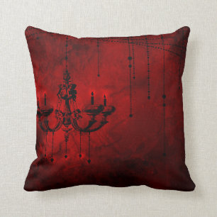 Coussin Noir rouge foncé de vampire rouge sang de lustre