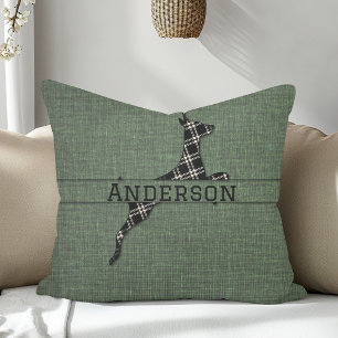Coussin Noir Rustique Moderne Et Blanc Plaid Deer