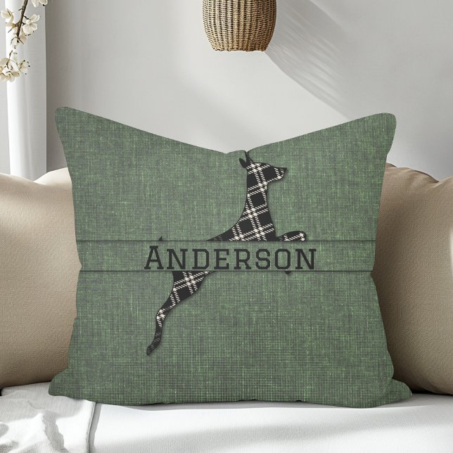 Coussin Noir Rustique Moderne Et Blanc Plaid Deer (Créateur téléchargé)