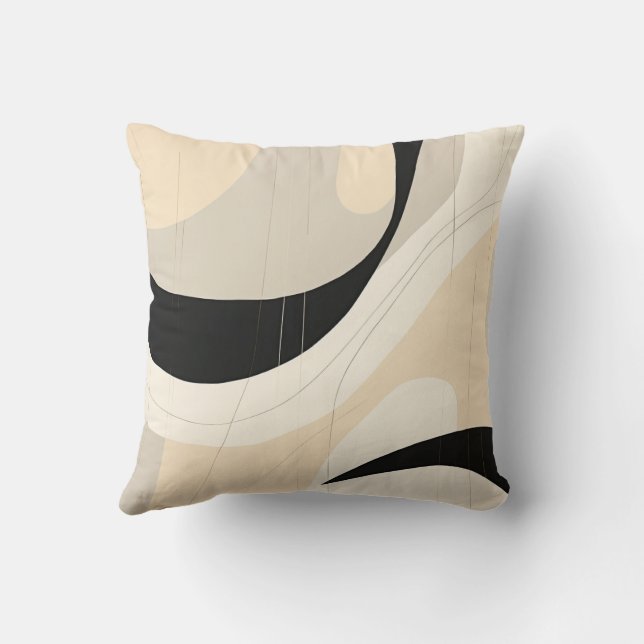 Coussin Noir simple et beige japonais (Verso)