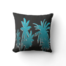 Noir tropical bleu de palmiers d'Aqua turquoise