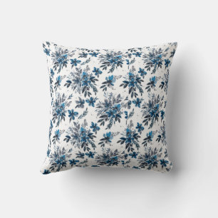 Coussin Noir'n'Bleume Floral/Graphique Deux côtés