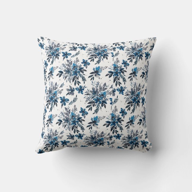 Coussin Noir'n'Bleume Floral/Graphique Deux côtés (Verso)