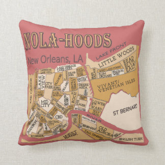 Coussin Nola-Hoods, Cartes De Quartier De La Nouvelle-Orlé