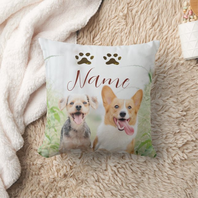 Coussin nom animal de compagnie chien chat patte simple ph (Couverture)