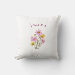 Coussin Nom Aquarelle Botanique Florale Moderne Simple
