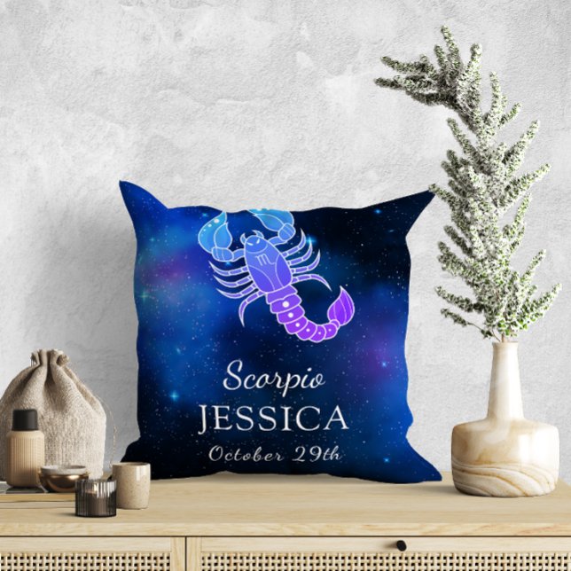 Coussin Nom avec signe Zodiac Scorpio Cadeau Jeu d'oreille (Créateur téléchargé)