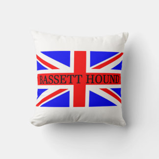 Coussin nom basset hound sur drapeau