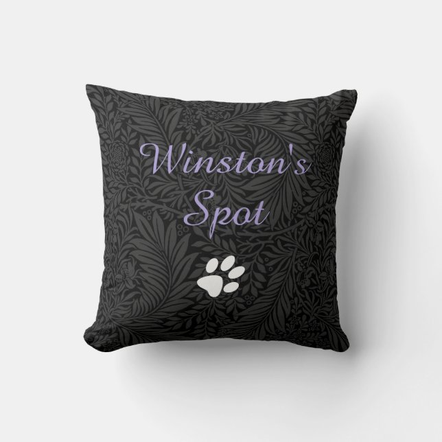 Coussin Nom d'animal de compagnie personnalisé Script de l (Recto)