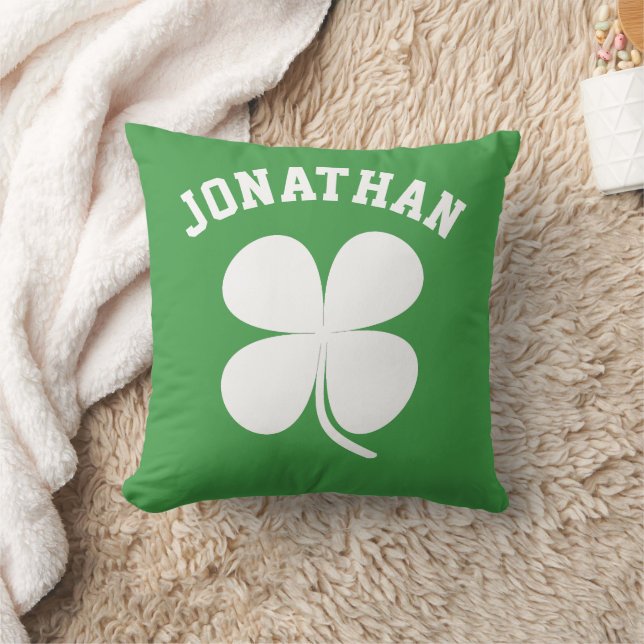 Coussin Nom de costume trèfle chanceux Saint-Patrick (Couverture)