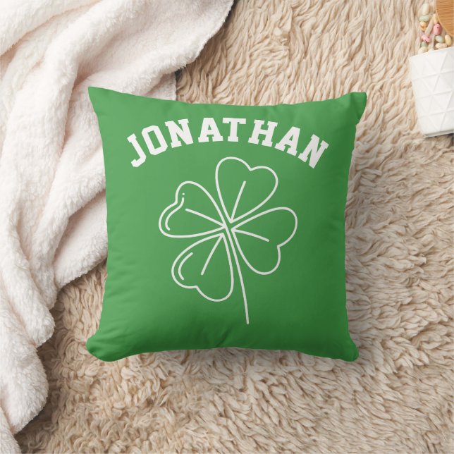 Coussin Nom de costume trèfle chanceux Saint-Patrick (Couverture)