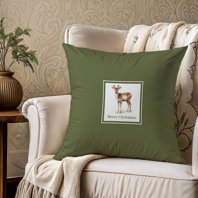 Coussin Nom de famille à palette neutre classique cadeau d (Classic neutral palette family name Christmas gift pillow

)