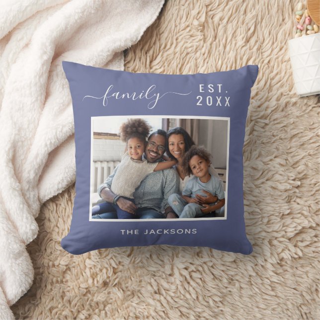 Coussin Nom de famille bleu (Couverture)