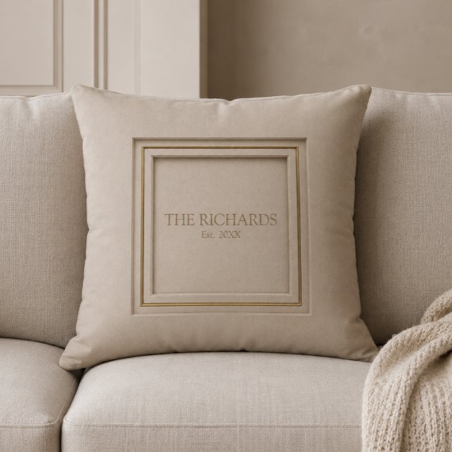 Coussin Nom de famille de luxe personnalisé (Créateur téléchargé)