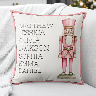 Coussin Nom de famille de Nutcracker couleur rose personna