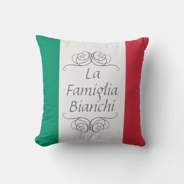 Coussin Nom de famille italien de drapeau de Famiglia de (Recto)