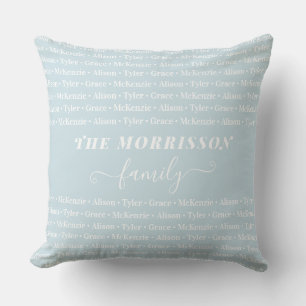 Coussin Nom de famille Motif Moderne Script tendance