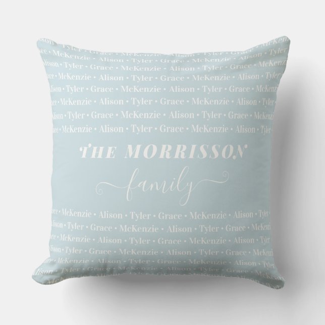 Coussin Nom de famille Motif Moderne Script tendance (Recto)
