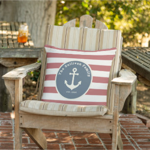 Coussin Nom de famille personnalisé Drapeau Américain Mode