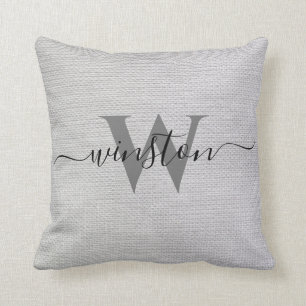 Coussin Nom de famille personnalisé Monogramme personnali