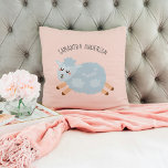 Coussin Nom de jeune fille Beauty Pastel Pink Sheep and Ki<br><div class="desc">Nom de jeune fille Beauty Pastel Pink Sheep and Kid</div>