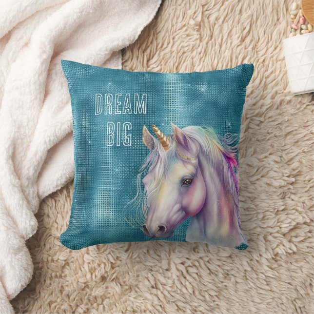 Coussin Nom de la licorne Turquoise Sparkle (Couverture)