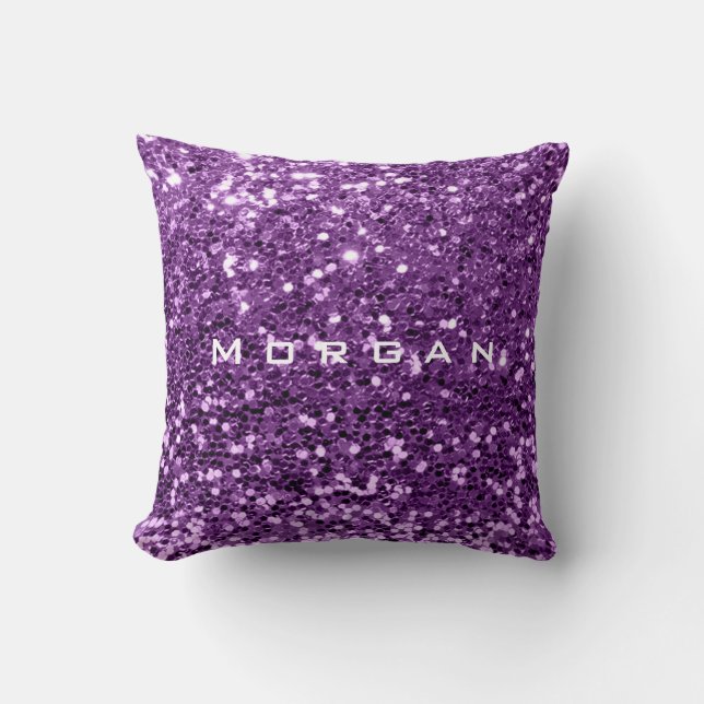 Coussin Nom de la parties scintillant Séquin de mode Viole (Recto)